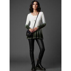 NWT Green Ombré Strappy Lace Back Top | Boho Indie Grunge Coastal Grandmother S